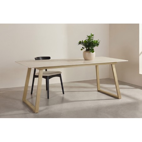 Estelle söögilaud 200*90 – beež/beež Marblelook