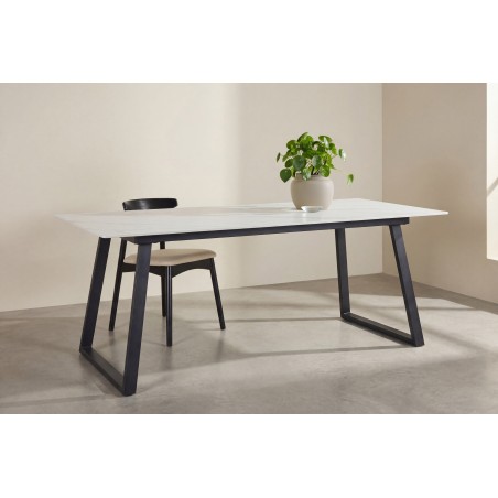 Söögilaud Estelle 200*90 – must/valge Marblelook