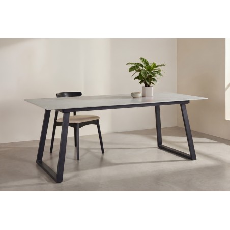 Söögilaud Estelle 200*90 – must/tumehall