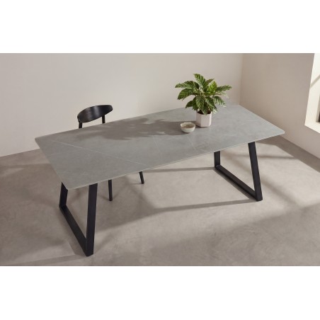 Söögilaud Estelle 200*90 – must/tumehall