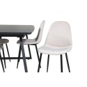 Inca Extentiontable - must top / mustad jalad + Polari söögitool - mustad jalad / beež Velvet_4