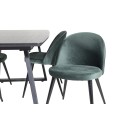 Inca Extentiontable - must top / must jalad + samet söögitool - roheline / must_4
