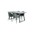 Inca Extentiontable - must top / must jalad + samet söögitool - roheline / must_4