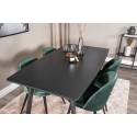 Inca Extentiontable - must top / must jalad + samet söögitool - roheline / must_4