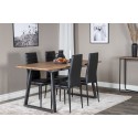 Inca söögilaud – 160/200*85*H75 – tamm/must+õhuke kõrge seljatoega söögitool – mustad jalad – must PU_4