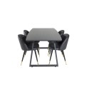 Inca Extentiontable - must top / must jalad + samet söögitool - PU - must / must_4