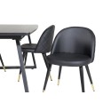 Inca Extentiontable - must top / must jalad + samet söögitool - PU - must / must_4