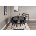 Inca Extentiontable - must top / must jalad + samet söögitool - PU - must / must_4