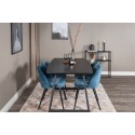 Inca Extentiontable - must top / must jalad + samet söögitool - sinine / must_4