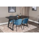Inca Extentiontable - must top / must jalad + samet söögitool - sinine / must_4