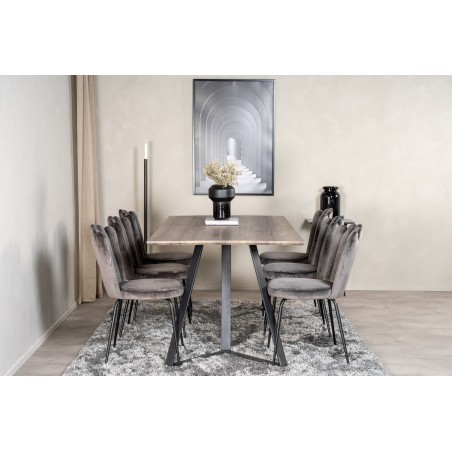 Marina söögilaud – 180*90*H75+Limhamn Light – Toolid – Grey Velvet_6