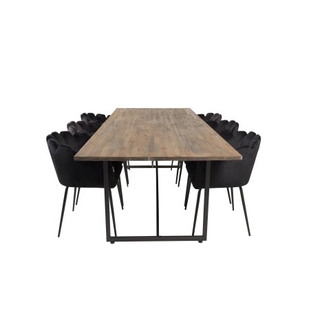 Padang Matbord – Svart / mörk Teak – 250*100*H76+Limhamn – Toolid – Black Velvet_6