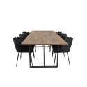 Padang Matbord – Svart / mörk Teak – 250*100*H76+Limhamn – Toolid – Black Velvet_6