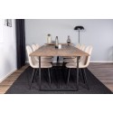 Padang Matbord – Svart / mörk Teak – 250*100*H76+Polar söögitoolid – mustad jalad / beež Velvet_6