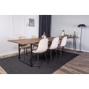 Padang Matbord – Svart / mörk Teak – 250*100*H76+Polar söögitoolid – mustad jalad / beež Velvet_6