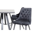 Marina söögilaud - must top / mustad jalad + Velvet Deluxe söögitool - must / must_6