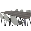 Marina söögilaud - 180*90*H75 - hall / must+polaarne plastikust söögitool - mustad jalad / hall plastik_6