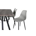 Marina söögilaud - 180*90*H75 - hall / must+polaarne plastikust söögitool - mustad jalad / hall plastik_6