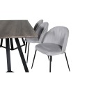 Marina söögilaud – 180*90*H75 – hall/must+ söögitoolid – mustad jalad – hall samet_6