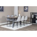 Marina söögilaud – 180*90*H75 – hall / must+Polar Diamond söögitoolid – mustad jalad – hall Velvet_6