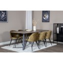 Marina söögilaud – 180*90*H75 – hall/must+sametine söögitool – mustad jalad – tolmune roheline samet_6
