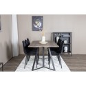 Marina söögilaud – 180*90*H75 – hall / must+Polar Diamond söögitool – mustad jalad – must samet_6