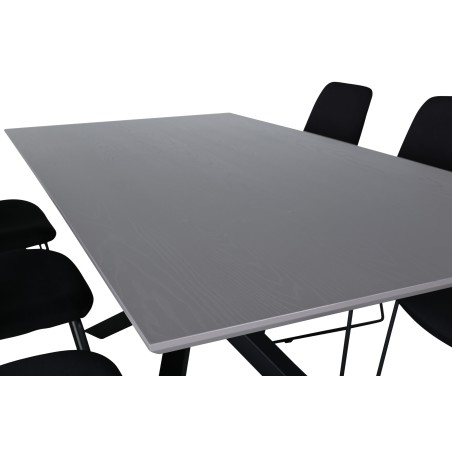 Piazza söögilaud , must hall spoon+muce söögitool , mustad jalad , must kangas_6