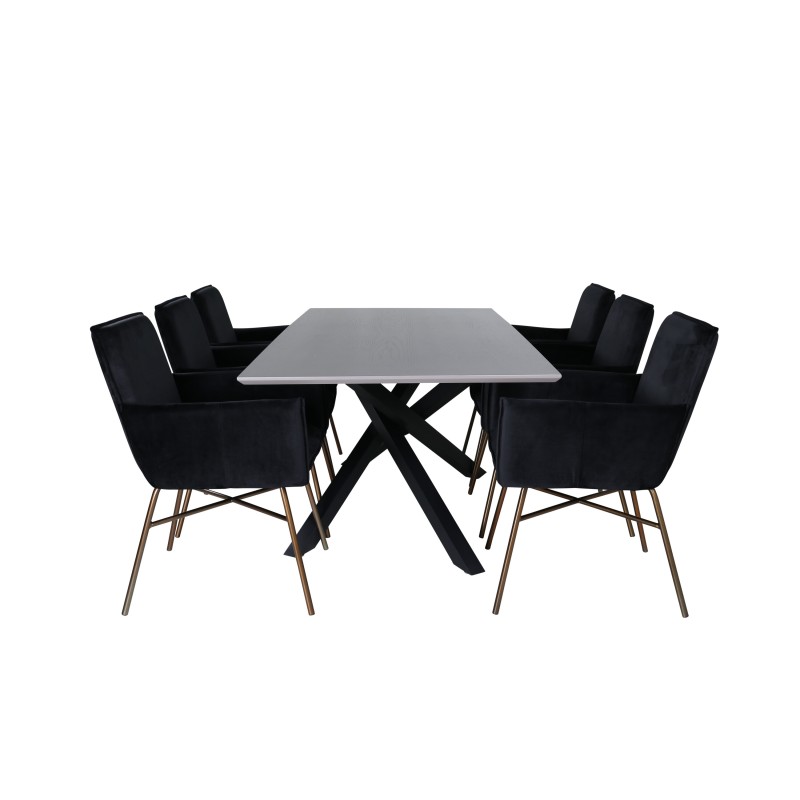 Piazza söögilaud , must hall spoon + Petra tool , distressed Copper Black Velvet_6