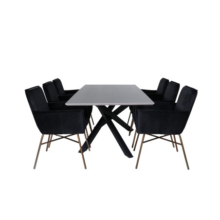 Piazza söögilaud , must hall spoon + Petra tool , distressed Copper Black Velvet_6