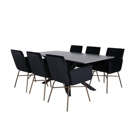 Piazza söögilaud , must hall spoon + Petra tool , distressed Copper Black Velvet_6