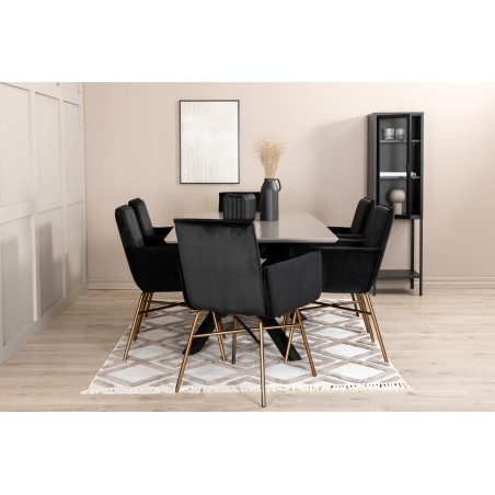 Piazza söögilaud , must hall spoon + Petra tool , distressed Copper Black Velvet_6