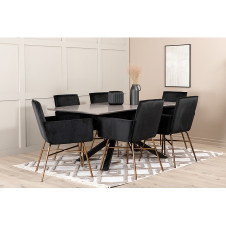 Piazza söögilaud , must hall spoon + Petra tool , distressed Copper Black Velvet_6