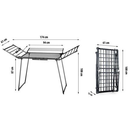 Pesukuivatusrest, kokkupandav, 22 m, must | FreshDesign.ee