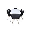 Jimmy söögilaud – must / valge HPL+Petra toolid – Distressed Copper / Black Velvet_6