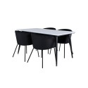 Jimmy söögilaud - must / valge HPL+Berit toolid - must / must Velvet_4