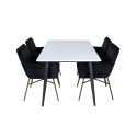 Jimmy söögilaud – must / valge HPL+Petra toolid – distressed Copper / Black Velvet_4