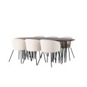 Kivist ovaalne söögilaud - must / Mocca spoon + Berit toolid - must / beež samet _6