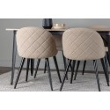 Tempe söögilaud - must / pähkel MDF + sametpistetega toolid - must / beež kangas  _4