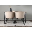 Tempe söögilaud - must / pähkel MDF + Berit toolid - must / beež kangas  _4