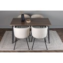 Tempe söögilaud - must / pähkel MDF + Berit toolid - must / beež samet _4