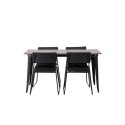 Tempe söögilaud - must / pähkel MDF + Kenth toolid - must / must PU _4