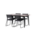 Tempe söögilaud - must / pähkel MDF + Kenth toolid - must / must PU _4