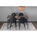 Tempe söögilaud - must / pähkel MDF + söögitoolid Polar - mustad jalad - must kangas _4