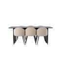 Vail söögilaud - must / suitsumust MDF + sametpistetega toolid - must / beež kangas  _6