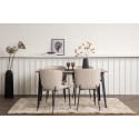 Tempe söögilaud - must / pähkel MDF + Modesto söögitool -id hall / suitsutatud must boucle _4