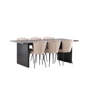 Vail söögilaud - must / suitsumust MDF + Limhamni kerge tool - must / beež samet _6