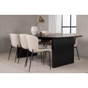 Vail söögilaud - must / suitsumust MDF + Modesto söögitoolid - beež / beež Boucle _6