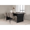 Vail söögilaud - must / suitsumust MDF + Modesto söögitoolid - hall / suitsutatud must Boucle _6