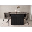 Vail söögilaud - must / suitsumust MDF + Modesto söögitoolid - hall / suitsutatud must Boucle _6
