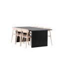 Vail söögilaud - must / suitsumust MDF + Åstol söögitoolid - Nature Wood plastikust komposiit _6